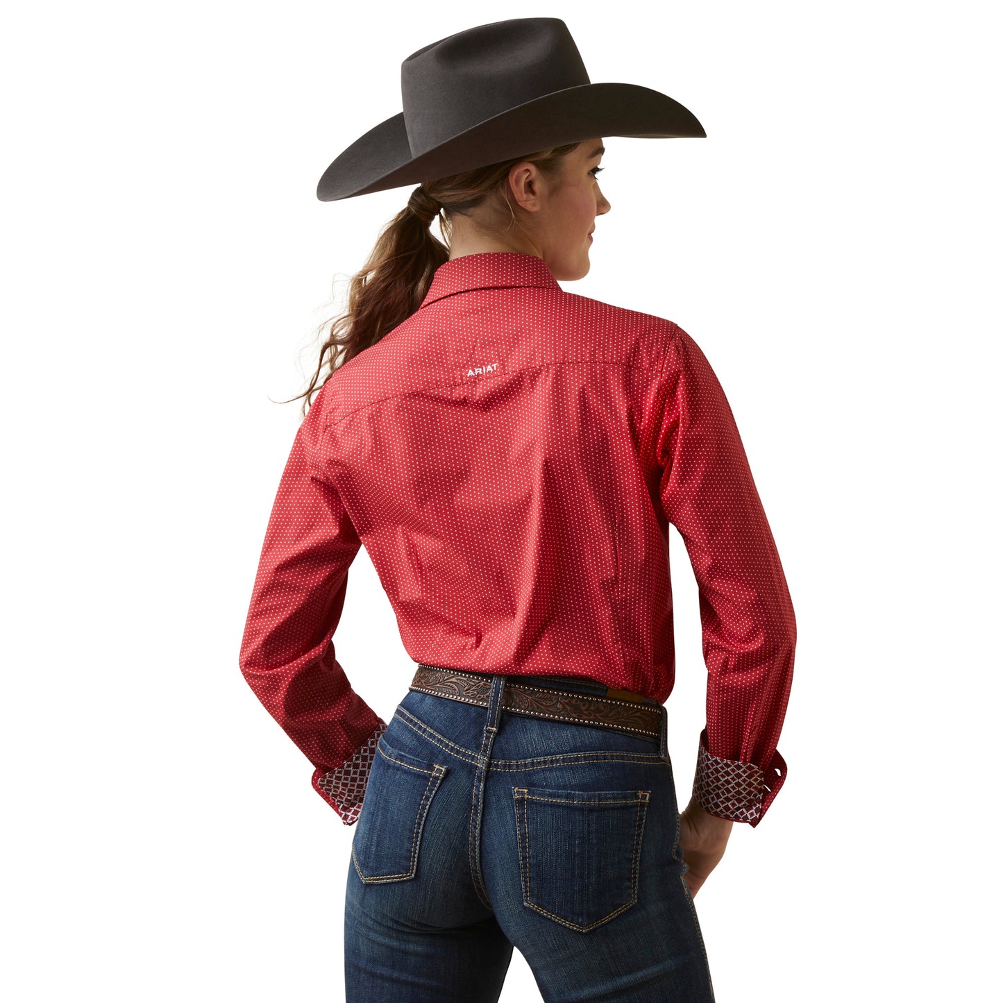 Womens Kirby LS- Cardinal Dot
