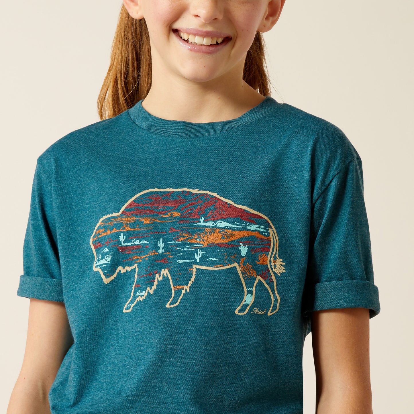 Girls Ariat Bison Ranch Tee