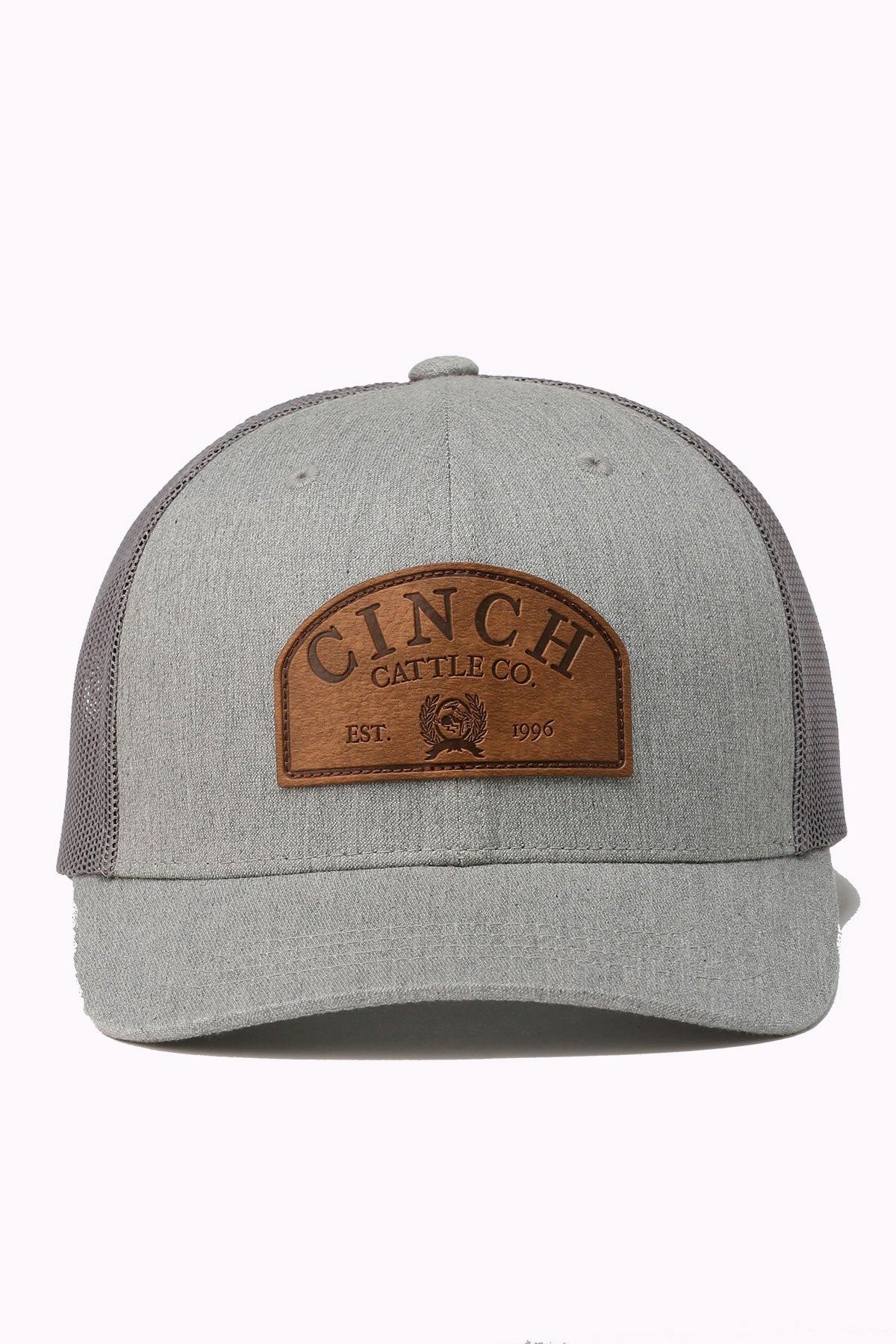 Cinch Leather Patch Cap- Grey