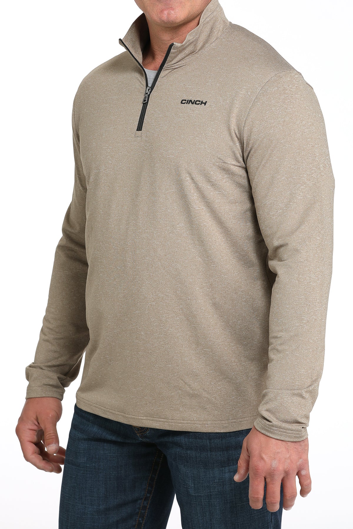 Mens Cinch 1/4 zip- Stone