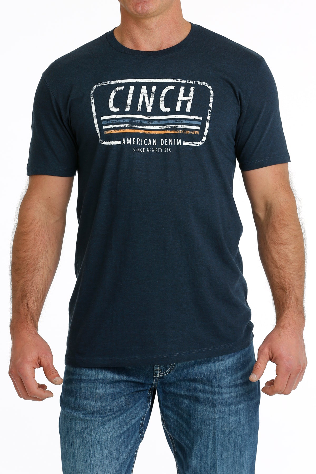 Mens Navy Cinch Block Tee
