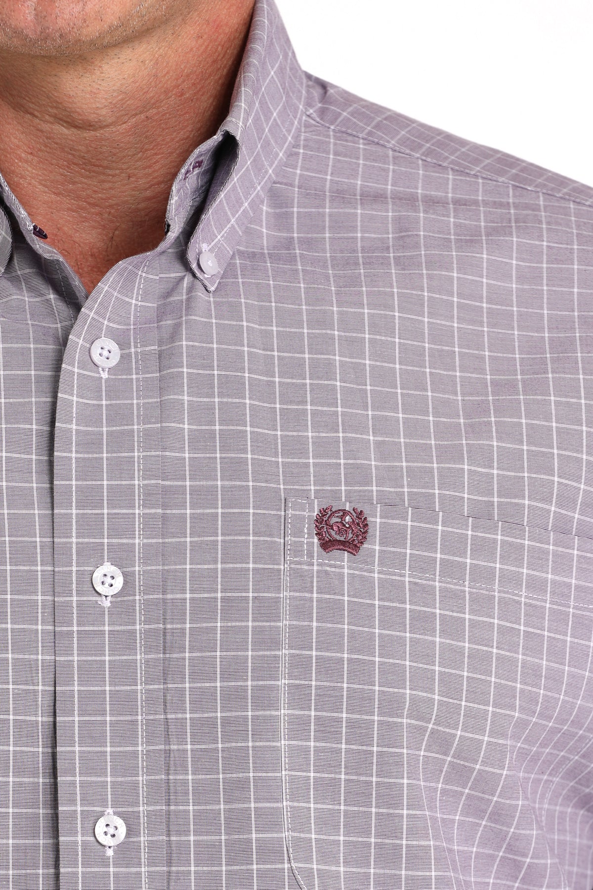 Mens Cinch LS Button Up- Lilac PLaid
