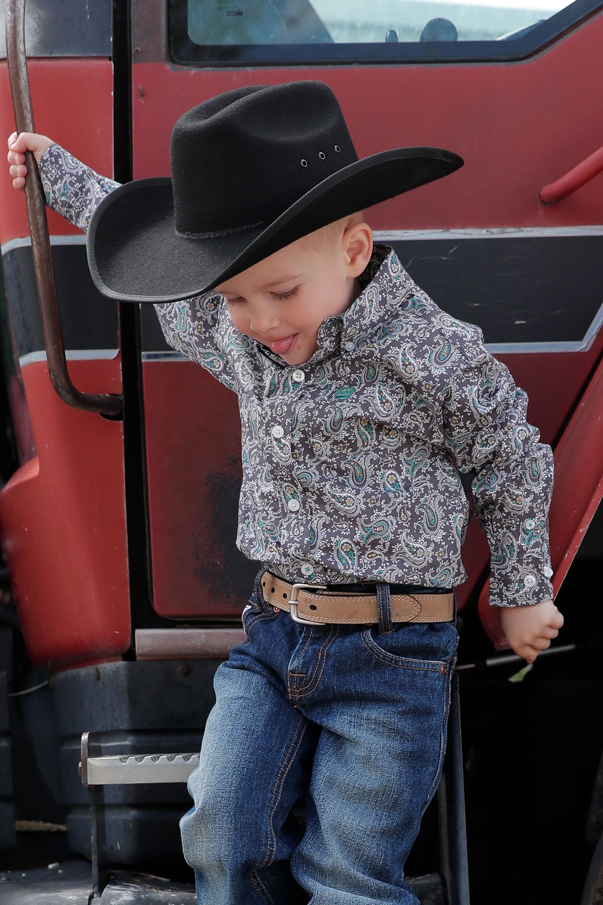 Cinch Boys Paisley Grey Shirt
