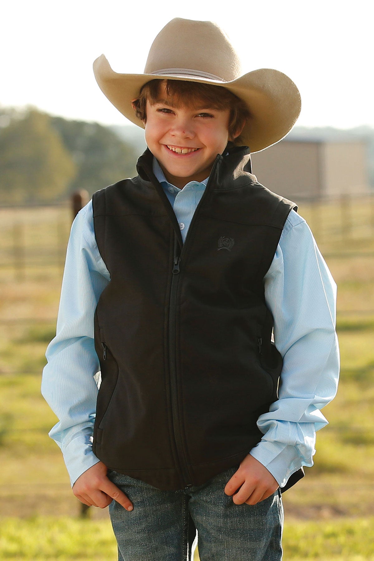 Boys Cinch Softshell Vest- Black