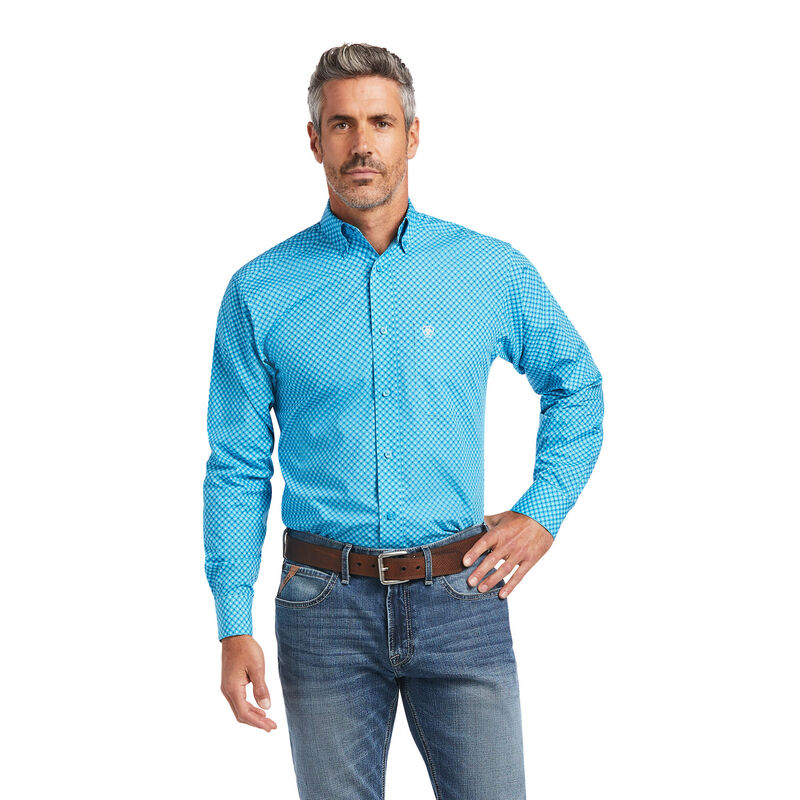 Ariat Men's Ignacio Fitted Shirt Bachelor Button Bachelor Button / XL Ariat Men's Ignacio Fitted Shirt Bachelor Button Bachelor Button / XL