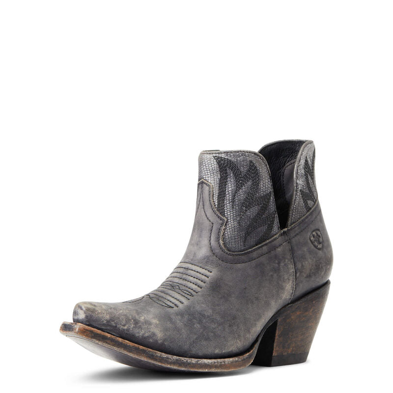 Hazel Western Boot- Distressed Black