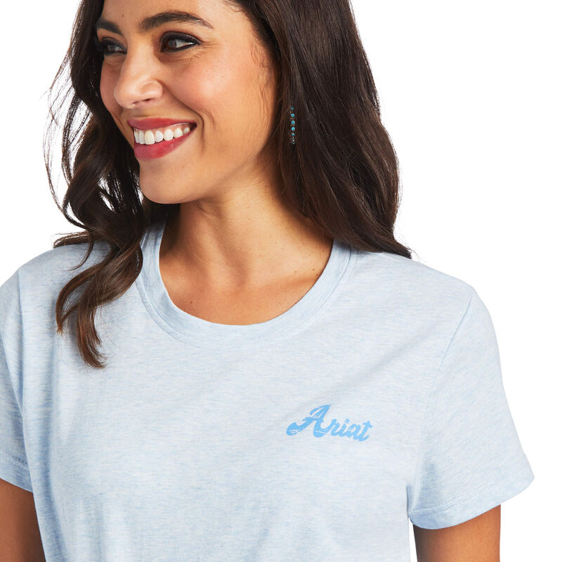 Ariat Flag Waver Tee- Halogen Blue