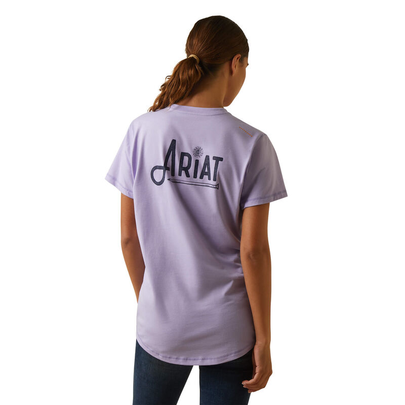 Rebar Workman Graphic Ariat Logo T-Shirt- Lavender