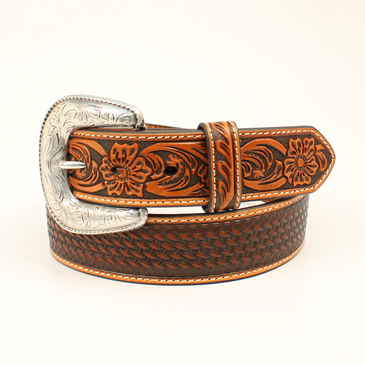 Ariat Basketweave Embossed Mens Belt