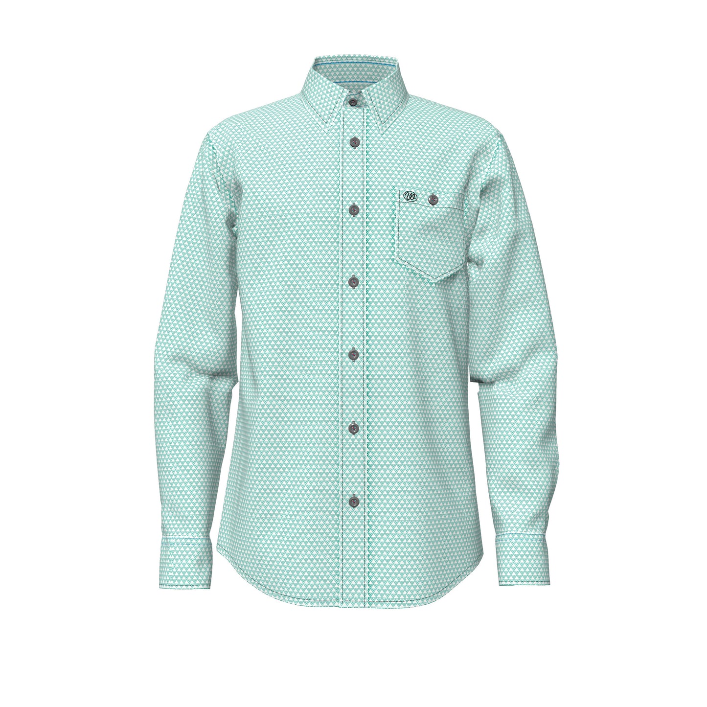 Boys' Wrangler George Strait LS-Geo Turquoise