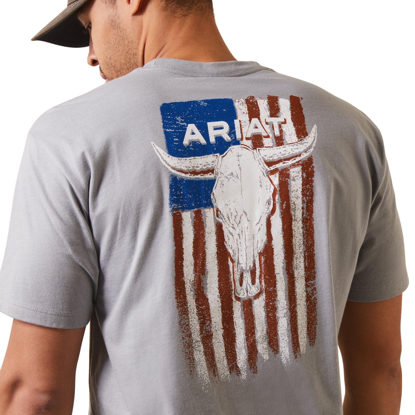 Ariat Mens Steer Skull Flag