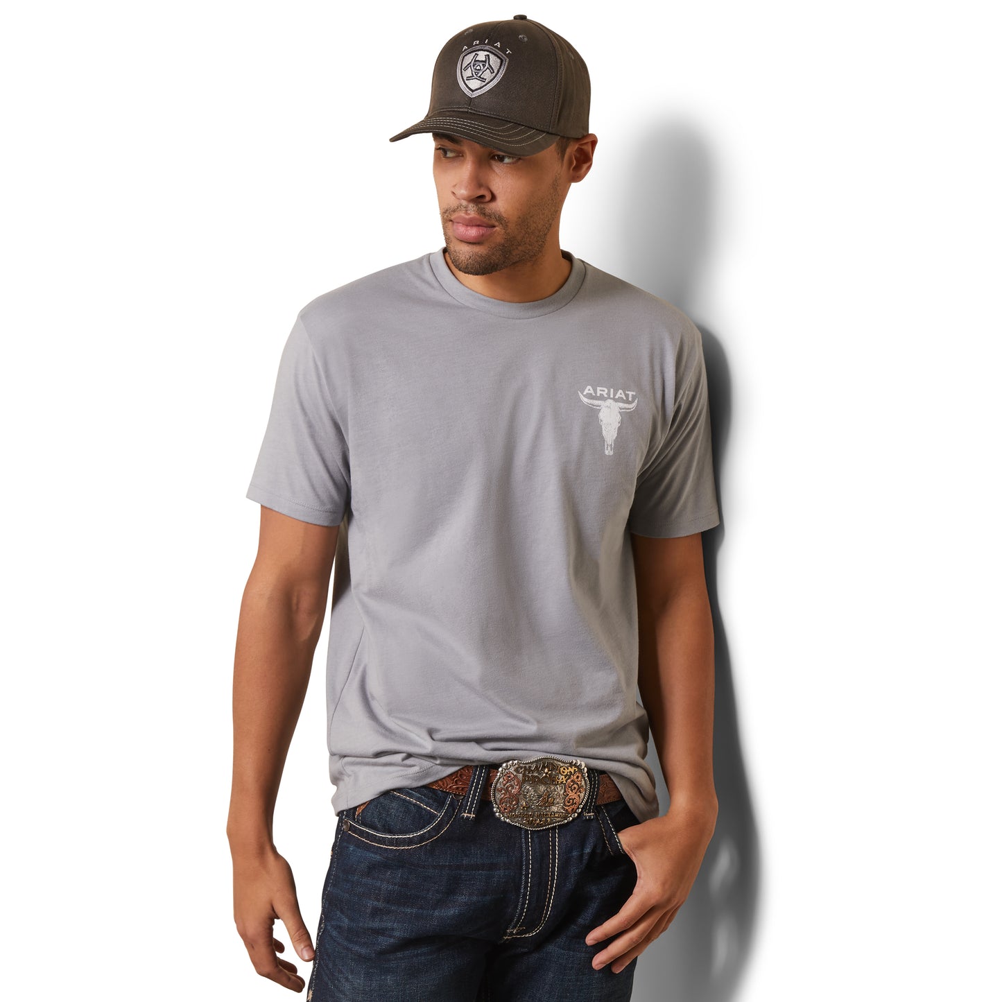 Ariat Mens Steer Skull Flag