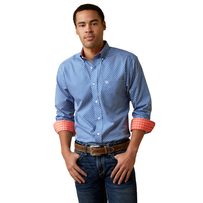Wrinkle Free Wren Fitted Shirt-BRIGHT COBALT
