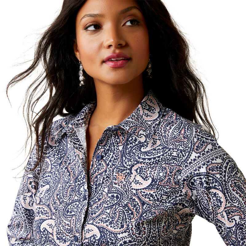 Wrinkle Resist Kirby Stretch Shirt-WATERCOLOR PAISLEY