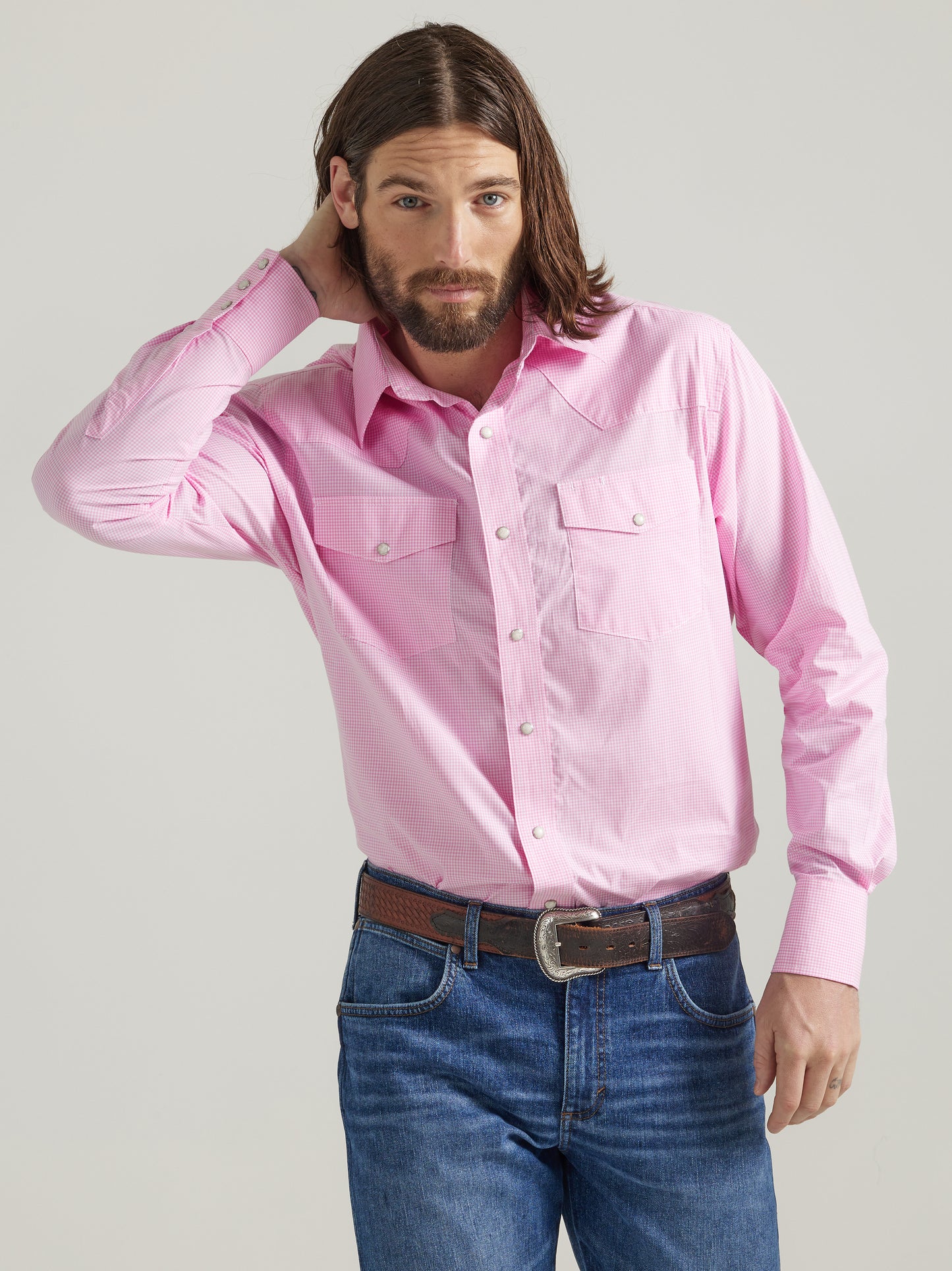 Men's Wrangler Bucking Cancer Snap Shirt