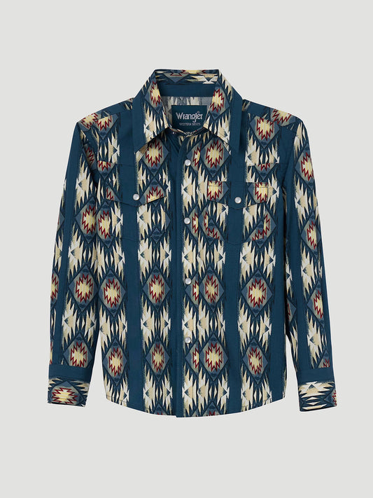 Boys Checotah LS Button up- Deep Turquoise