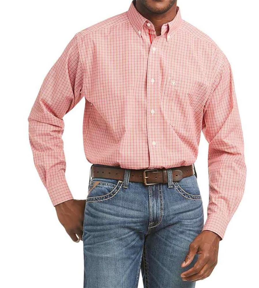 Pro Feles Stretch Classic Fit Long Sleeve Button Down - Spice Isle
