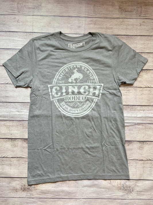 Mens Cinch Tee-Gray Bronc