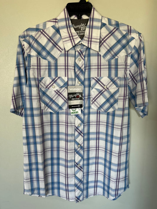 Wrangler 20X Comp SS- Purple/Blue Plaid