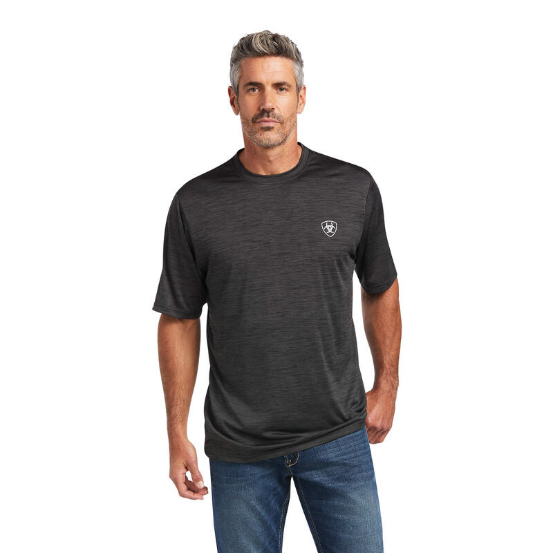 Charger Vertical Flag Tee- Charcoal