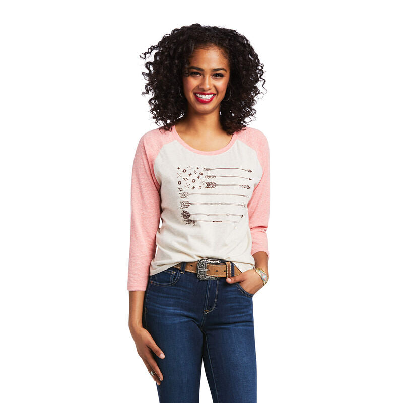 Ariat Arrow Raglan Shirt- Oatmeal Heather