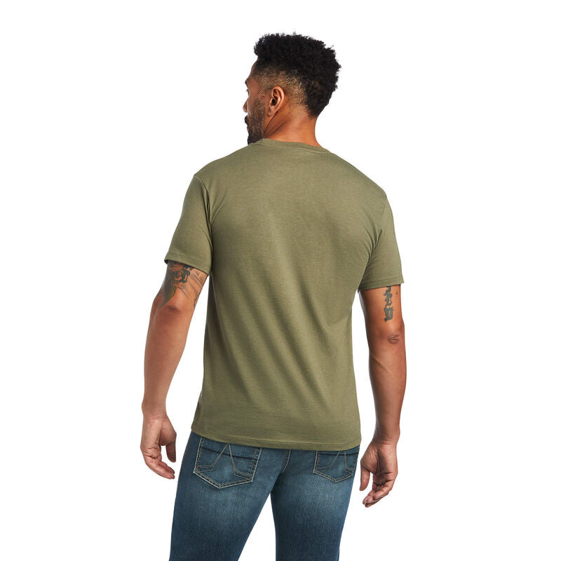 Ariat Barbed Wire Tee- Military Heather