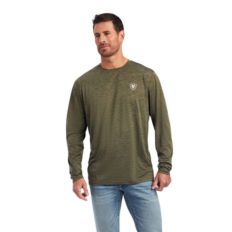 Charger Camo Flag T-Shirt-BRINE OLIVE HEATHER