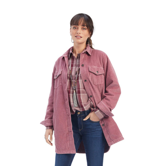 On the Run Shacket Shirt Jacket-NOSTALGIA ROSE