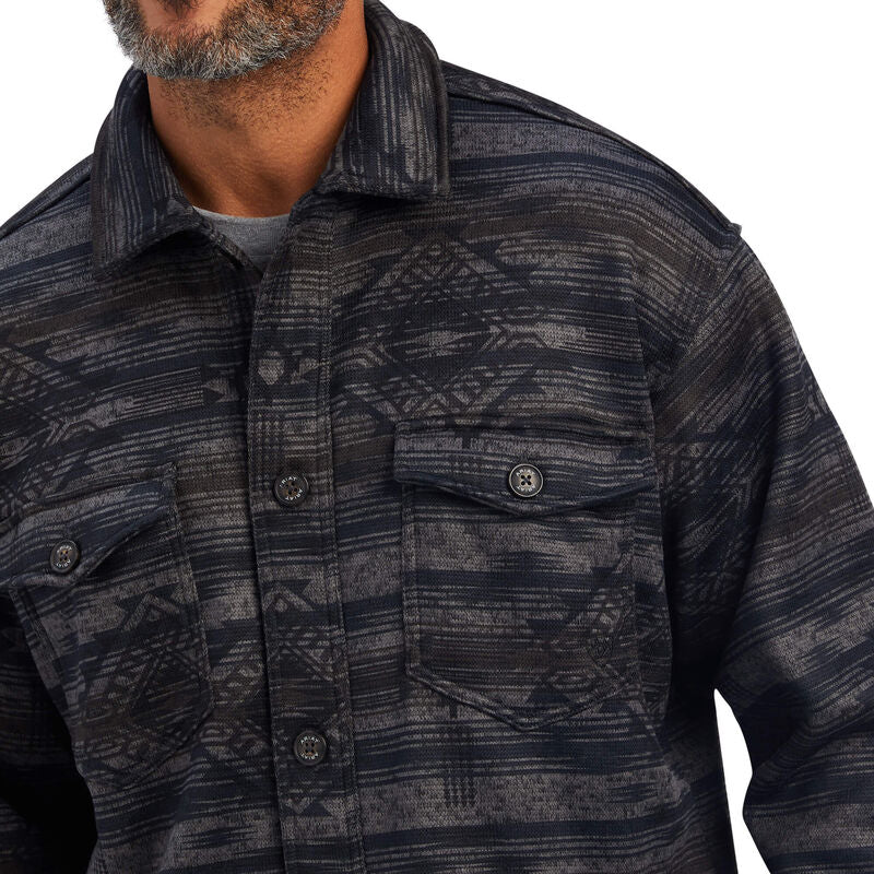Caldwell Printed Shirt Jacket-MEDIUM GREY SOUTHWEST
