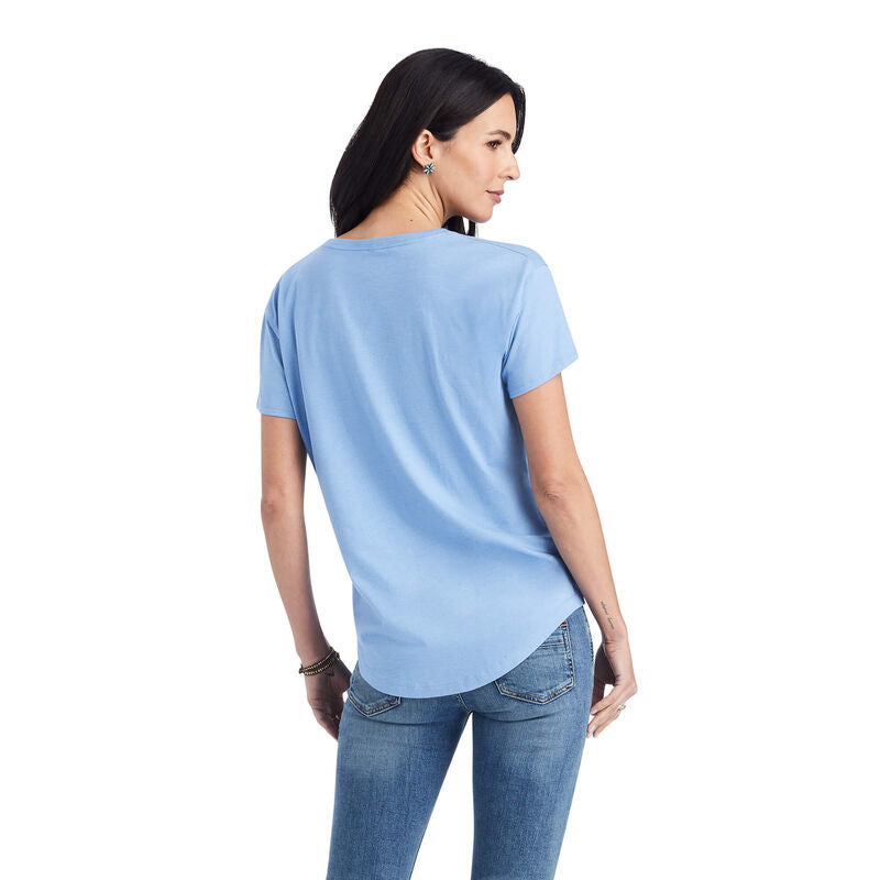 Ariat Sunset Arc Tee-OCEAN BLUE HEATHER