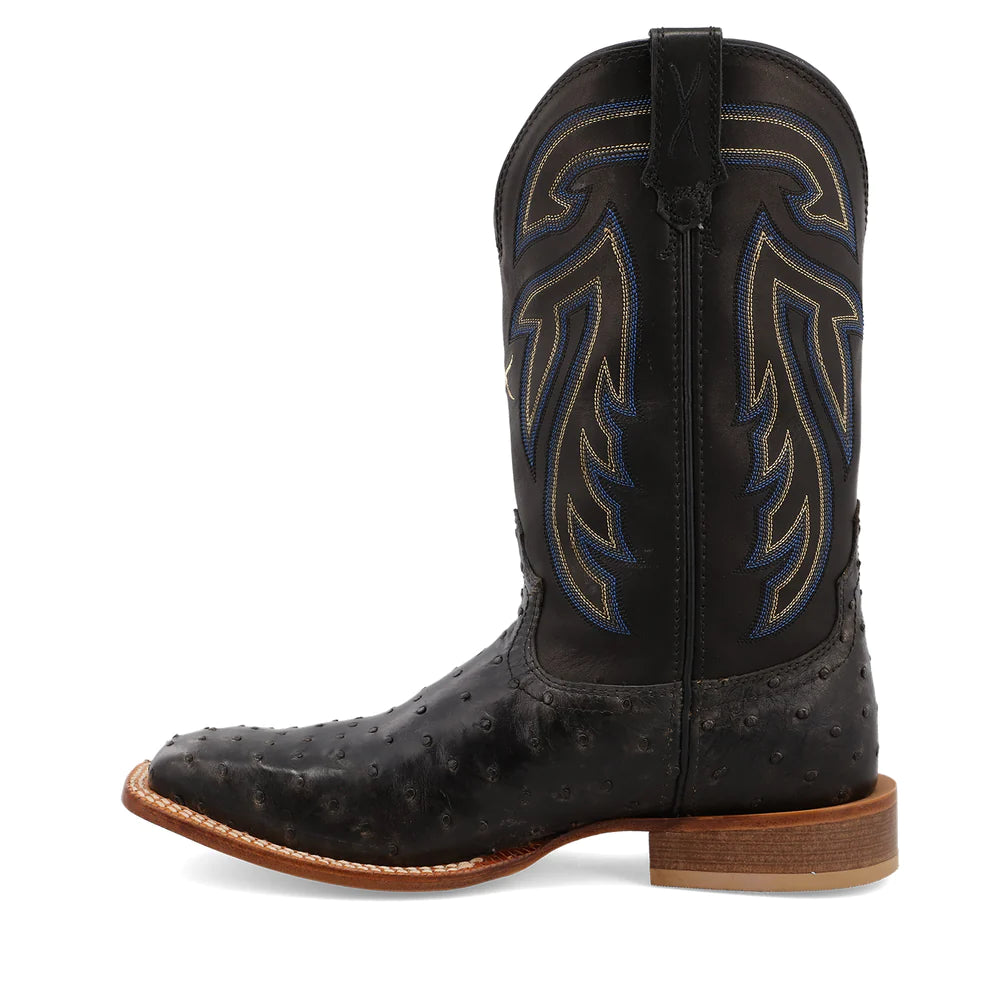 Mens Twisted X Ostrich Boots- Black