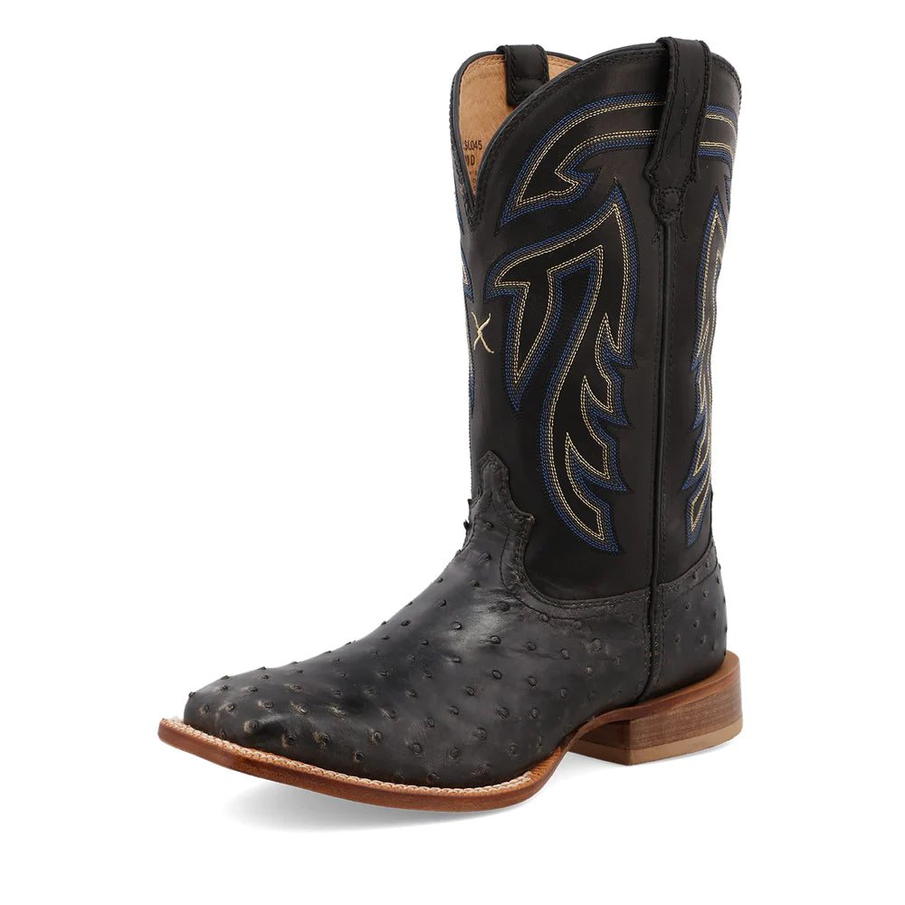 Mens Twisted X Ostrich Boots- Black