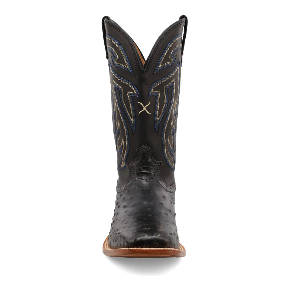 Mens Twisted X Ostrich Boots- Black