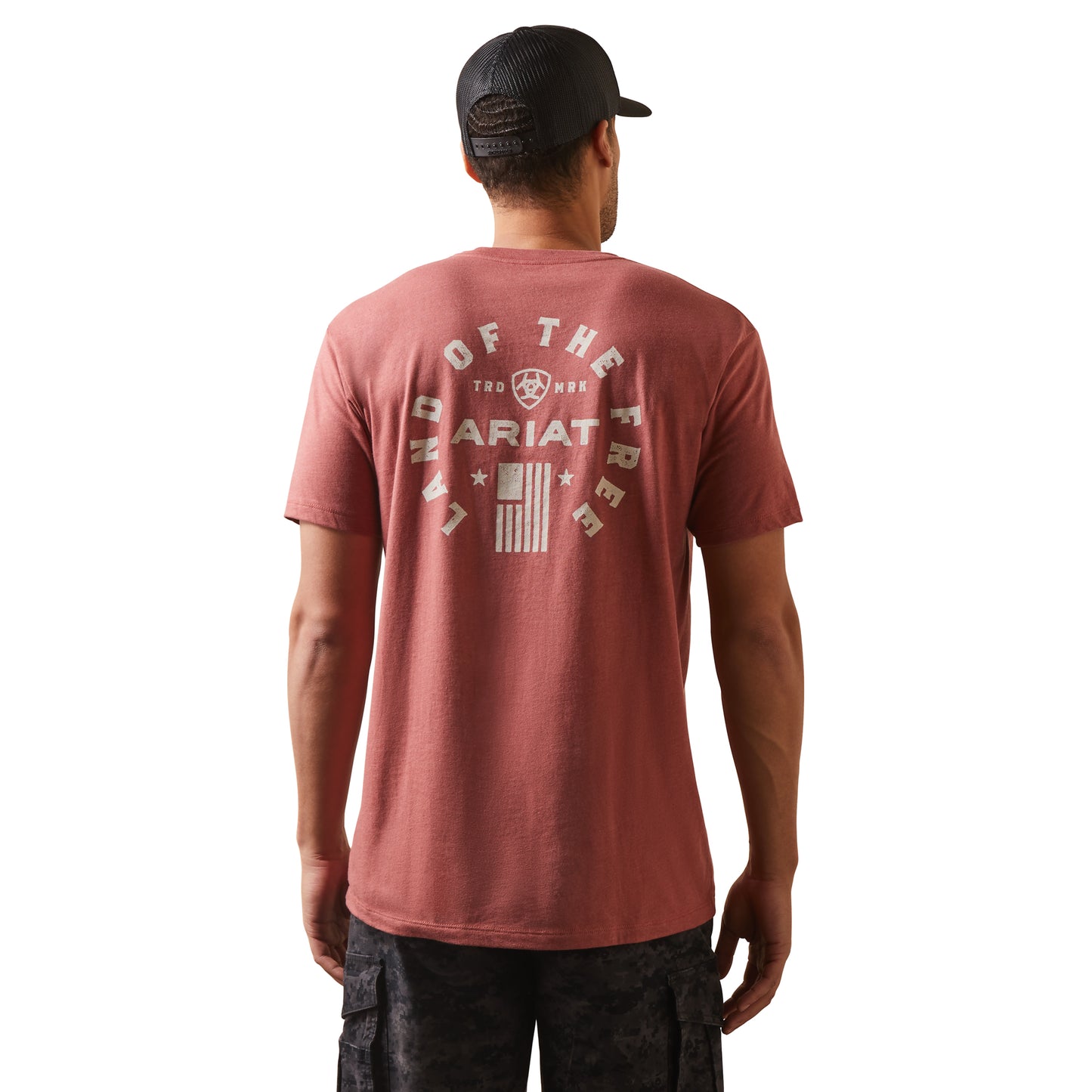 Ariat Land of The Free Tee- Red Clay Heather