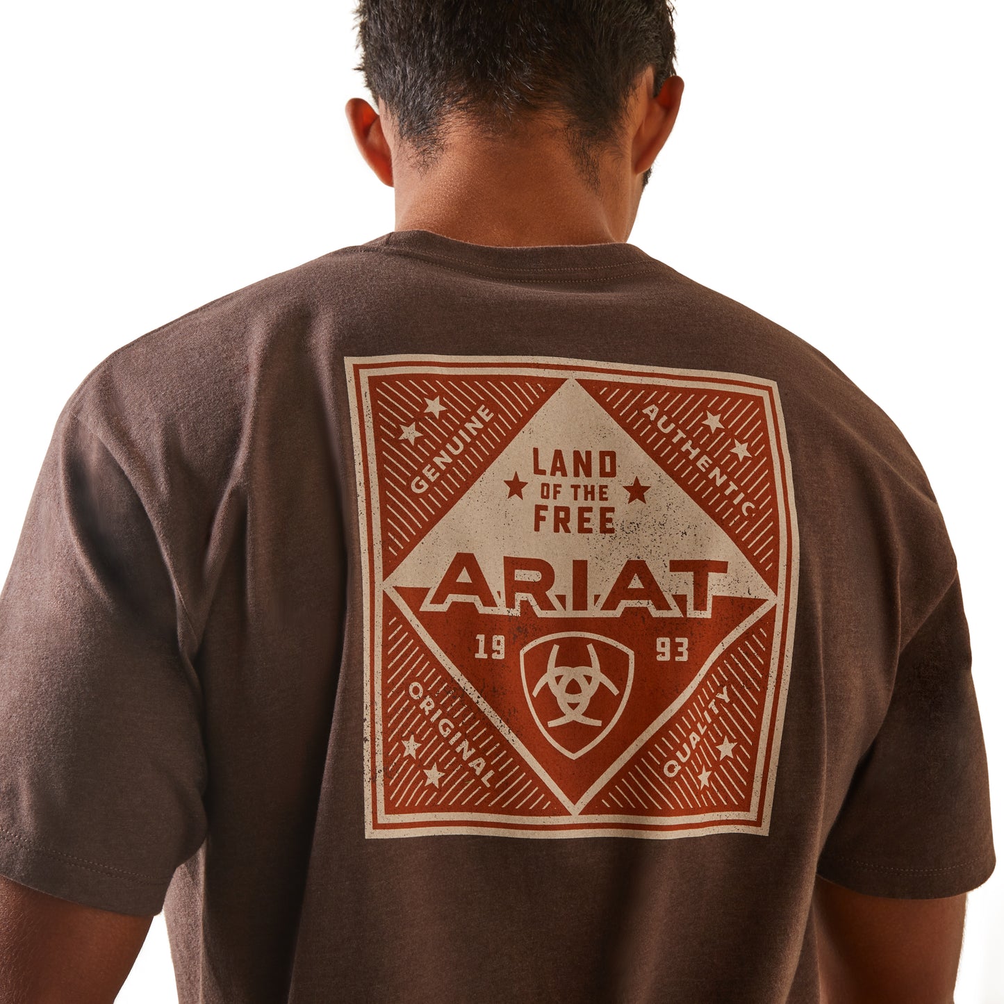 Ariat Patch Tee- Brown Heather