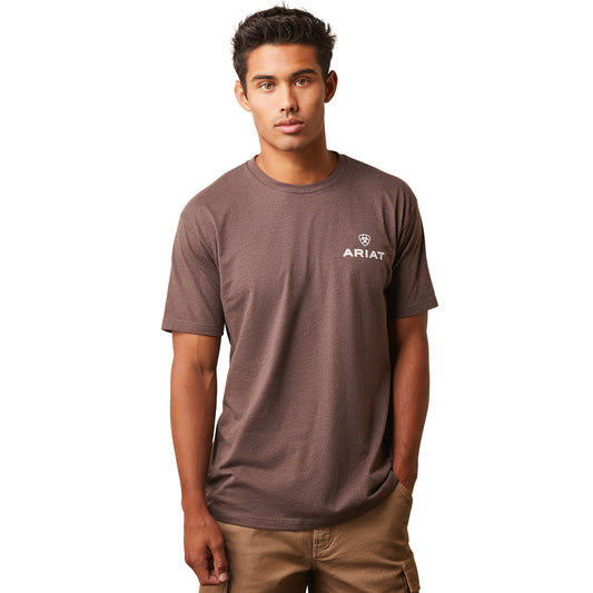 Ariat Patch Tee- Brown Heather