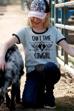 Can't Tame A Cowgirl Ringer Tee